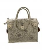 Carving Tribesカービングトライブス）の古着「レザーハンドバッグ」｜ベージュ