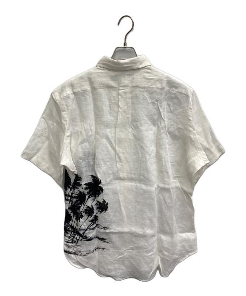 POLO RALPH LAUREN（ポロ・ラルフローレン）POLO RALPH LAUREN (ポロ・ラルフローレン) ヤシの木プリント リネンシャツ ホワイト サイズ:Lの古着・服飾アイテム