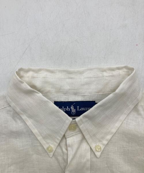 POLO RALPH LAUREN（ポロ・ラルフローレン）POLO RALPH LAUREN (ポロ・ラルフローレン) ヤシの木プリント リネンシャツ ホワイト サイズ:Lの古着・服飾アイテム