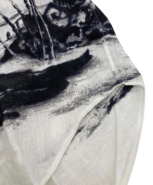 POLO RALPH LAUREN（ポロ・ラルフローレン）POLO RALPH LAUREN (ポロ・ラルフローレン) ヤシの木プリント リネンシャツ ホワイト サイズ:Lの古着・服飾アイテム