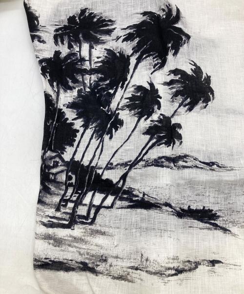 POLO RALPH LAUREN（ポロ・ラルフローレン）POLO RALPH LAUREN (ポロ・ラルフローレン) ヤシの木プリント リネンシャツ ホワイト サイズ:Lの古着・服飾アイテム