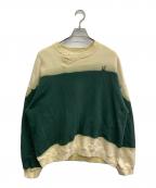 NOMARHYTHM TEXTILEノーマリズムテキスタイル）の古着「SMU HAND DYE TWIST SWEAT」｜グリーン×イエロー