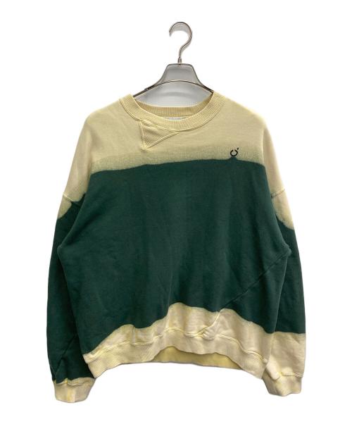 NOMARHYTHM TEXTILE（ノーマリズムテキスタイル）NOMARHYTHM TEXTILE (ノーマリズムテキスタイル) SMU HAND DYE TWIST SWEAT グリーン×イエロー サイズ:2の古着・服飾アイテム