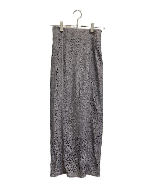 anuans（アニュアンス）anuans (アニュアンス) パイピングレースタイトスカート. グレー サイズ:S 未使用品の古着・服飾アイテム