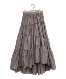 anuans（アニュアンス）の古着「ボリュームティアードオーガンジースカート」｜グレージュ