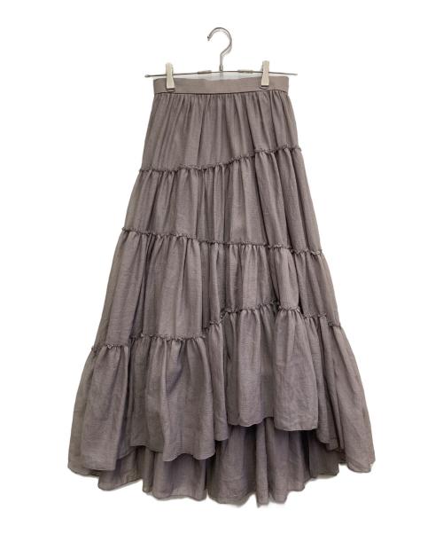 anuans（アニュアンス）anuans (アニュアンス) ボリュームティアードオーガンジースカート グレージュ サイズ:Mの古着・服飾アイテム
