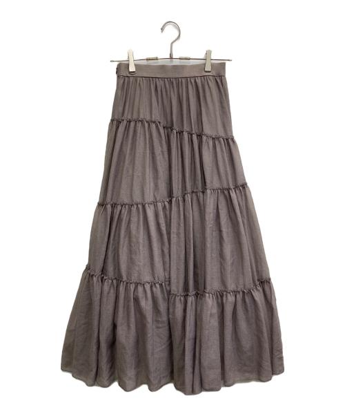 anuans（アニュアンス）anuans (アニュアンス) ボリュームティアードオーガンジースカート グレージュ サイズ:Mの古着・服飾アイテム