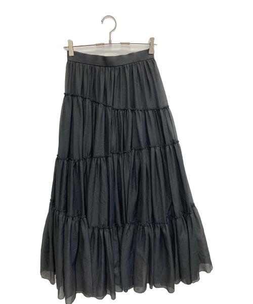 anuans（アニュアンス）anuans (アニュアンス) ボリュームティアードオーガンジースカート ブラック サイズ:Mの古着・服飾アイテム