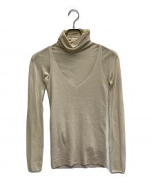 anuans（アニュアンス）の古着「シアータートルレイヤードニットトップス」｜ベージュ