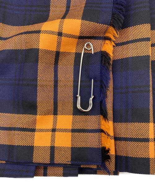 O'NEIL OF DUBLIN（オニールオブダブリン）O'NEIL OF DUBLIN (オニールオブダブリン) ウールチェック ラップスカート オレンジ×ネイビー サイズ:US8の古着・服飾アイテム
