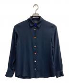 PS Paul SmithＰＳポールスミス）の古着「ソフトジョーゼット ドレスシャツ」｜ネイビー
