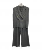 PLSTプラステ）の古着「レーヨンブレンドテーラードニットセットアップ」｜グレー