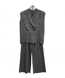 PLST（プラステ）の古着「レーヨンブレンドテーラードニットセットアップ」｜グレー