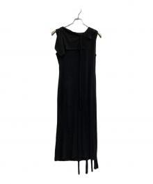 YOHJI YAMAMOTO（ヨウジヤマモト）の古着「コードノースリーブワンピース」｜ブラック