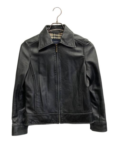 BURBERRY LONDON（バーバリーロンドン）BURBERRY LONDON (バーバリーロンドン) レザージップジャケット ブラック サイズ:38の古着・服飾アイテム