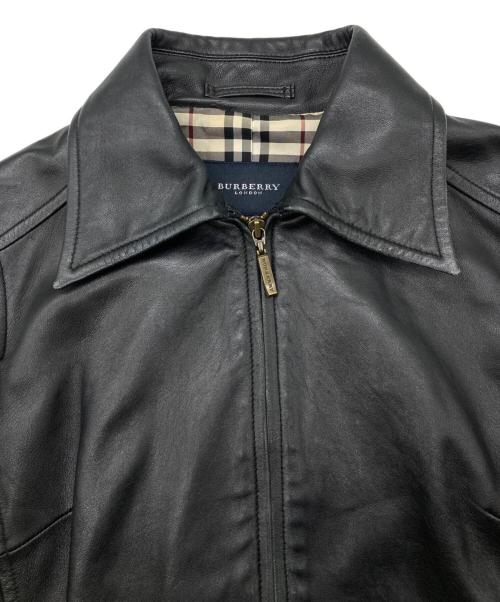 BURBERRY LONDON（バーバリーロンドン）BURBERRY LONDON (バーバリーロンドン) レザージップジャケット ブラック サイズ:38の古着・服飾アイテム