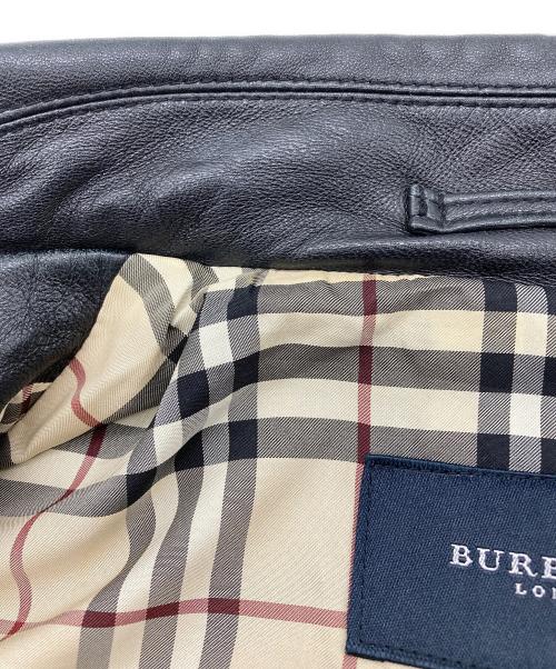 BURBERRY LONDON（バーバリーロンドン）BURBERRY LONDON (バーバリーロンドン) レザージップジャケット ブラック サイズ:38の古着・服飾アイテム