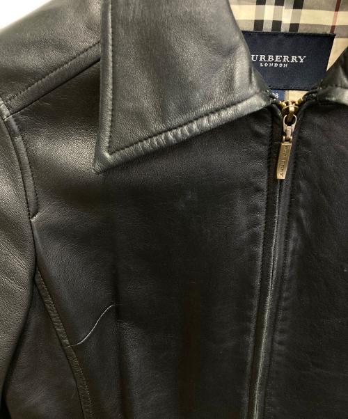 BURBERRY LONDON（バーバリーロンドン）BURBERRY LONDON (バーバリーロンドン) レザージップジャケット ブラック サイズ:38の古着・服飾アイテム