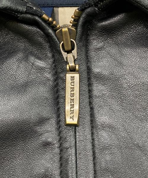 BURBERRY LONDON（バーバリーロンドン）BURBERRY LONDON (バーバリーロンドン) レザージップジャケット ブラック サイズ:38の古着・服飾アイテム