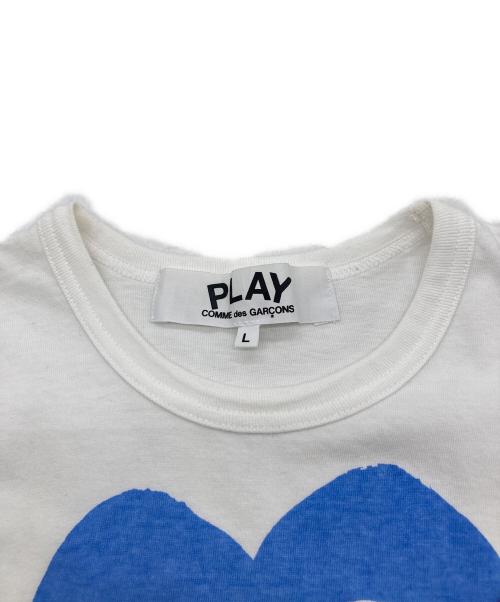 PLAY COMME des GARCONS（プレイコムデギャルソン）PLAY COMME des GARCONS (プレイコムデギャルソン) ダブルハートTシャツ ホワイト×ブルー サイズ:Lの古着・服飾アイテム