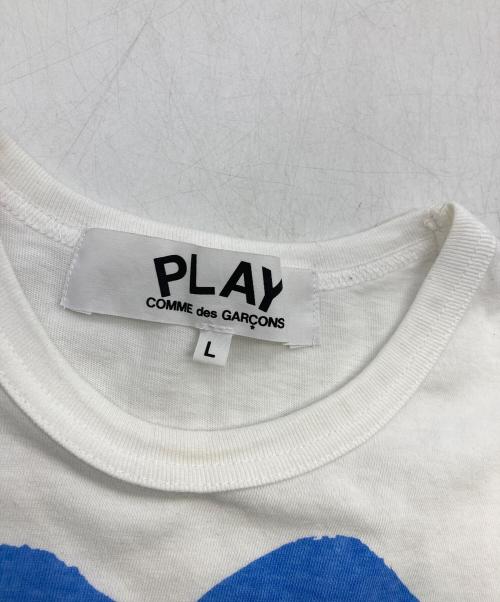 PLAY COMME des GARCONS（プレイコムデギャルソン）PLAY COMME des GARCONS (プレイコムデギャルソン) ダブルハートTシャツ ホワイト×ブルー サイズ:Lの古着・服飾アイテム