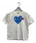 PLAY COMME des GARCONS（プレイコムデギャルソン）の古着「ダブルハートTシャツ」｜ホワイト×ブルー