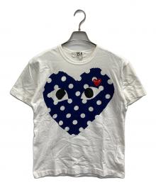 PLAY COMME des GARCONS（プレイコムデギャルソン）の古着「ドット ハートプリント Tシャツ」｜ホワイト