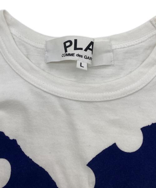 PLAY COMME des GARCONS（プレイコムデギャルソン）PLAY COMME des GARCONS (プレイコムデギャルソン) ドット ハートプリント Tシャツ ホワイト サイズ:Lの古着・服飾アイテム