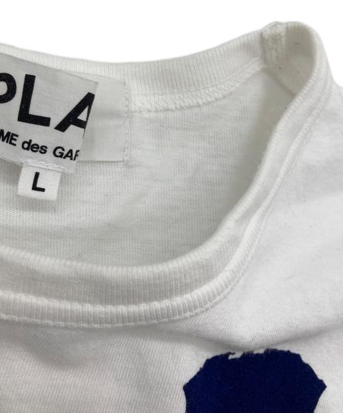 PLAY COMME des GARCONS（プレイコムデギャルソン）PLAY COMME des GARCONS (プレイコムデギャルソン) ドット ハートプリント Tシャツ ホワイト サイズ:Lの古着・服飾アイテム