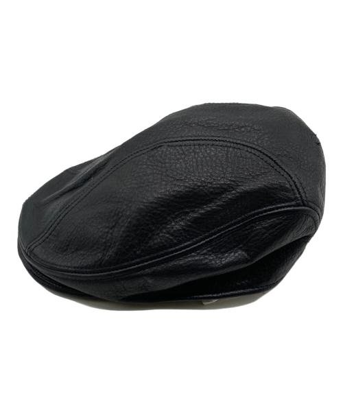 NEW YORK HAT（ニューヨークハット）NEW YORK HAT (ニューヨークハット) レザーハンチング/USA/OLD ブラックの古着・服飾アイテム
