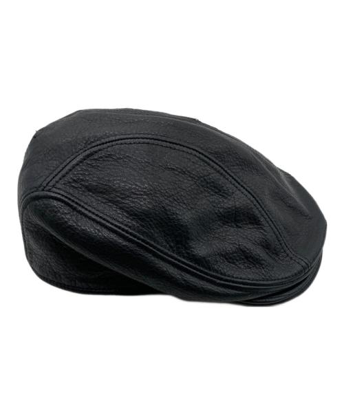 NEW YORK HAT（ニューヨークハット）NEW YORK HAT (ニューヨークハット) レザーハンチング/USA/OLD ブラックの古着・服飾アイテム