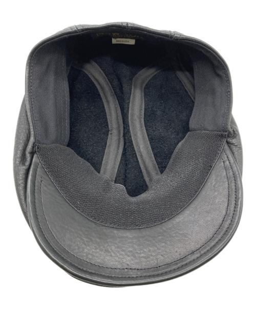 NEW YORK HAT（ニューヨークハット）NEW YORK HAT (ニューヨークハット) レザーハンチング/USA/OLD ブラックの古着・服飾アイテム