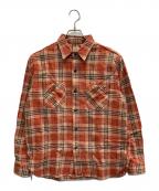 SUGAR CANEシュガーケーン）の古着「チェックネルシャツ」｜オレンジ
