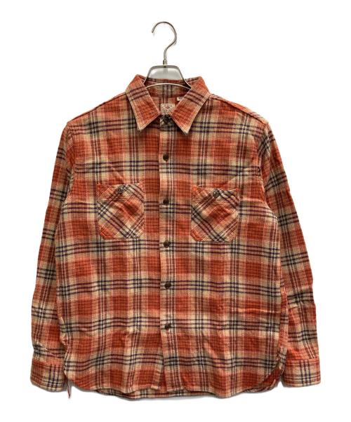 SUGAR CANE（シュガーケーン）SUGAR CANE (シュガーケーン) チェックネルシャツ オレンジ サイズ:Mの古着・服飾アイテム