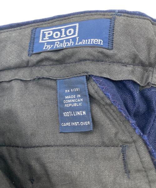 POLO RALPH LAUREN（ポロ・ラルフローレン）POLO RALPH LAUREN (ポロ・ラルフローレン) リネンタックパンツ ネイビー サイズ:38/32の古着・服飾アイテム