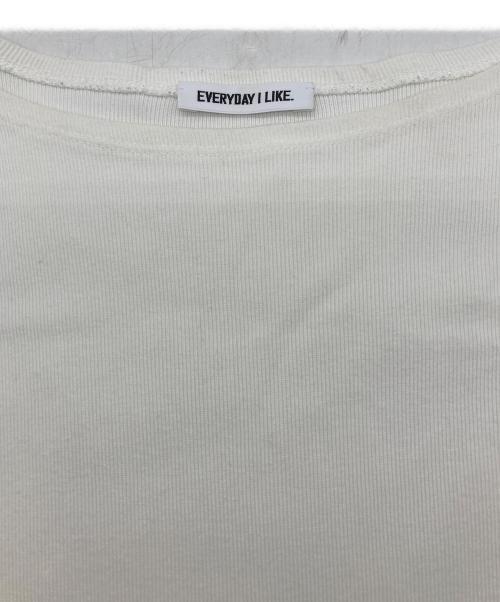 EVERYDAY I LIKE.（エヴリデイ アイ ライク）EVERYDAY I LIKE. (エヴリデイ アイ ライク) ボートネックTシャツ ホワイト サイズ:下記参照の古着・服飾アイテム