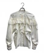 anuansアニュアンス）の古着「リンクルラッフルブラウス」｜アイボリー