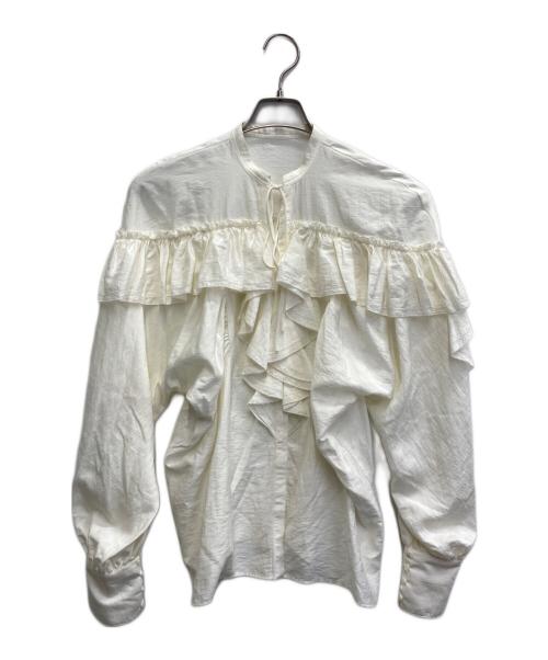 anuans（アニュアンス）anuans (アニュアンス) リンクルラッフルブラウス アイボリー サイズ:Fの古着・服飾アイテム