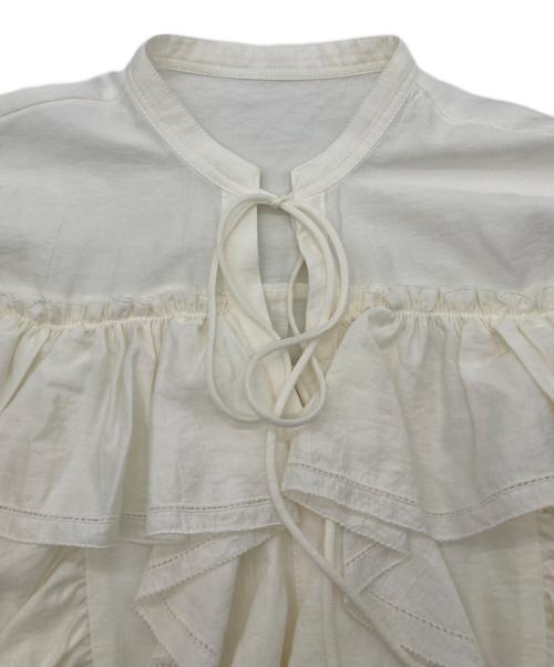 anuans（アニュアンス）anuans (アニュアンス) リンクルラッフルブラウス アイボリー サイズ:Fの古着・服飾アイテム