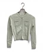 HER LIP TOハーリップトゥ）の古着「Eyelet Knit Cardigan」｜グリーン