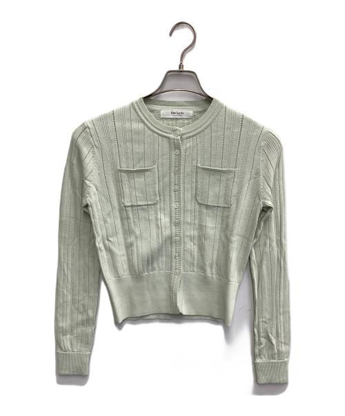 HER LIP TO（ハーリップトゥ）Her lip to (ハーリップトゥ) Eyelet Knit Cardigan グリーン サイズ:Fの古着・服飾アイテム