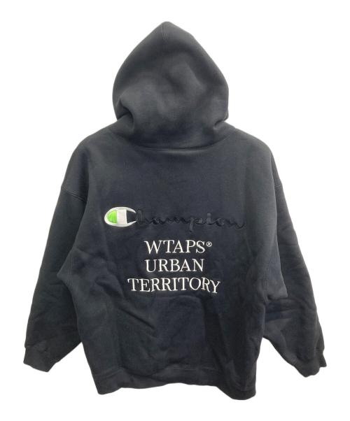 WTAPS（ダブルタップス）WTAPS (ダブルタップス) Champion (チャンピオン) フーデットスウェットシャツ ブラック サイズ:Lの古着・服飾アイテム