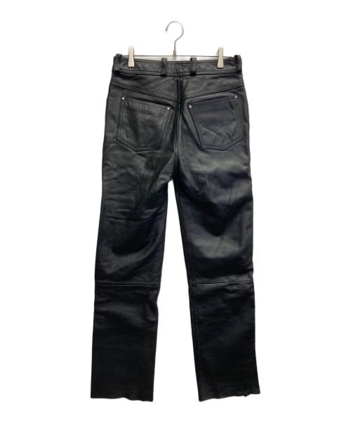 HARLEY-DAVIDSON（ハーレーダビッドソン）HARLEY-DAVIDSON (ハーレーダビッドソン) カットオフレザーパンツ ブラック×イエロー サイズ:Mの古着・服飾アイテム