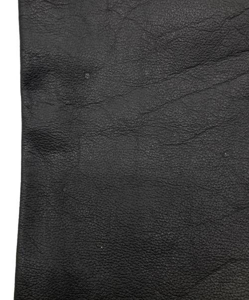 HARLEY-DAVIDSON（ハーレーダビッドソン）HARLEY-DAVIDSON (ハーレーダビッドソン) カットオフレザーパンツ ブラック×イエロー サイズ:Mの古着・服飾アイテム