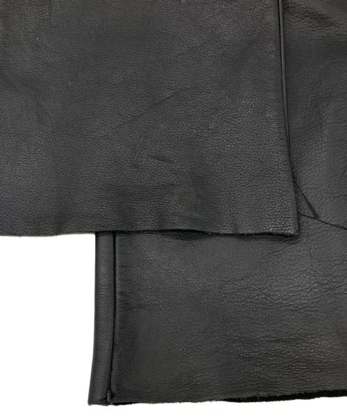 HARLEY-DAVIDSON（ハーレーダビッドソン）HARLEY-DAVIDSON (ハーレーダビッドソン) カットオフレザーパンツ ブラック×イエロー サイズ:Mの古着・服飾アイテム