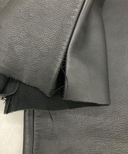 HARLEY-DAVIDSON（ハーレーダビッドソン）HARLEY-DAVIDSON (ハーレーダビッドソン) カットオフレザーパンツ ブラック×イエロー サイズ:Mの古着・服飾アイテム