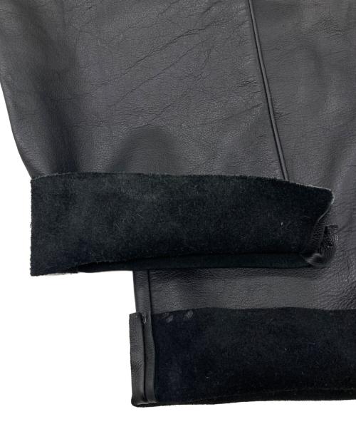 HARLEY-DAVIDSON（ハーレーダビッドソン）HARLEY-DAVIDSON (ハーレーダビッドソン) カットオフレザーパンツ ブラック×イエロー サイズ:Mの古着・服飾アイテム