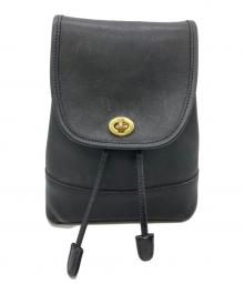COACH（コーチ）の古着「レザーリュック/OLD」｜ブラック