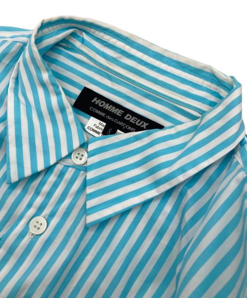 COMME des GARCONS HOMME DEUX（コムデギャルソン オム ドゥ）COMME des GARCONS HOMME DEUX (コムデギャルソン オム ドゥ) ストライプシャツ ブルー サイズ:Sの古着・服飾アイテム
