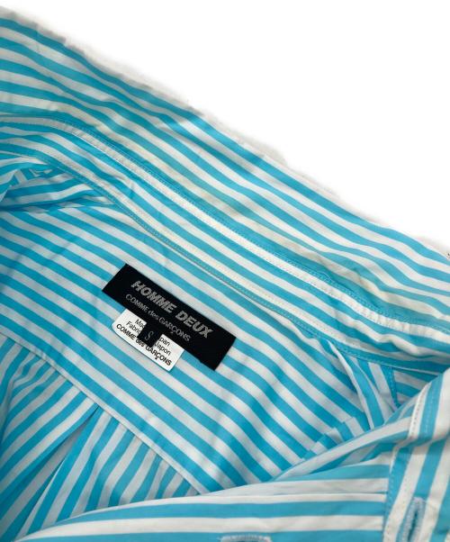 COMME des GARCONS HOMME DEUX（コムデギャルソン オム ドゥ）COMME des GARCONS HOMME DEUX (コムデギャルソン オム ドゥ) ストライプシャツ ブルー サイズ:Sの古着・服飾アイテム